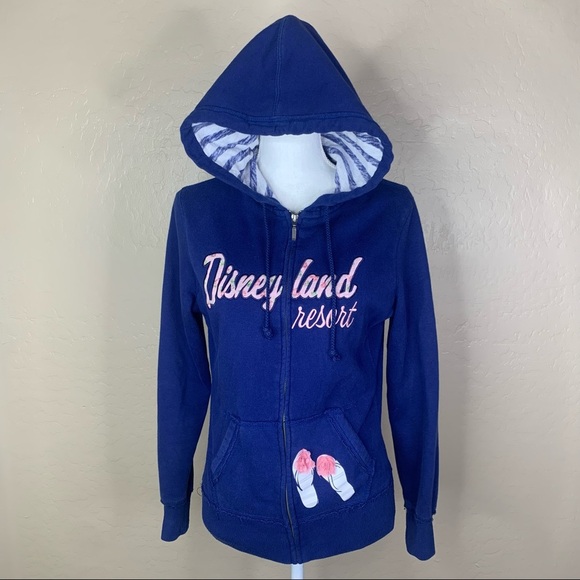 Disneyland Resort Blue Flip Flop Zip-Front Hoodie - Picture 1 of 5
